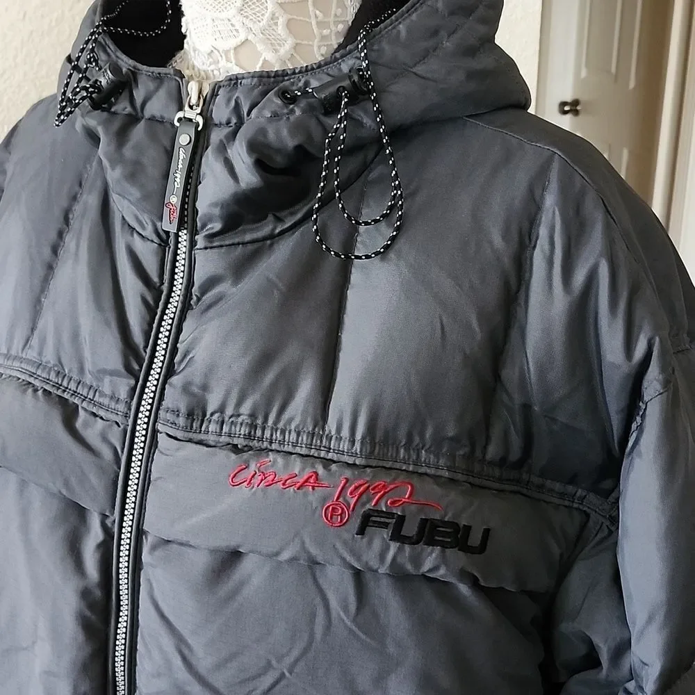 Vintage FUBU Down Y2K 90s Oversized Old School Hip Hop Streetwear Jacket Size XL
